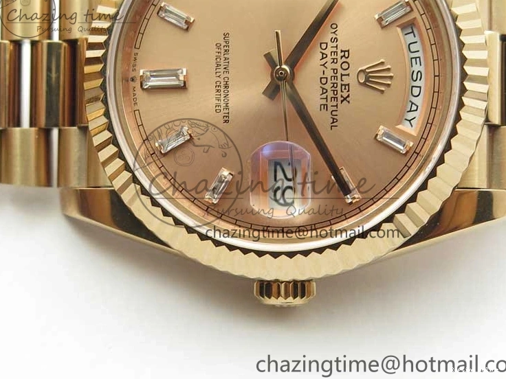 0409 Day-Date 40mm 228239 BP New Dial Version 904 RG T Crystal Markers RG Dial on RG President Bracelet A Popular 2834